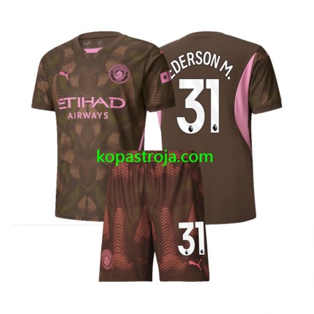 Billiga Fotbollströjor Manchester City Ederson M 31 Målvakt Barn Hemma tröja 2024/25 Kortärmad